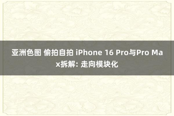 亚洲色图 偷拍自拍 iPhone 16 Pro与Pro Max拆解: 走向模块化