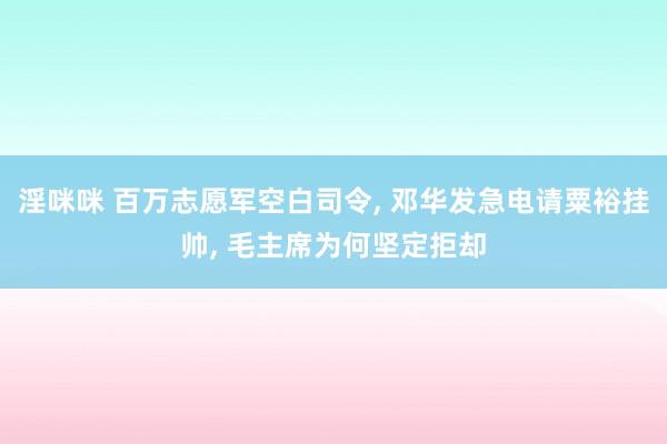 淫咪咪 百万志愿军空白司令， 邓华发急电请粟裕挂帅， 毛主席为何坚定拒却